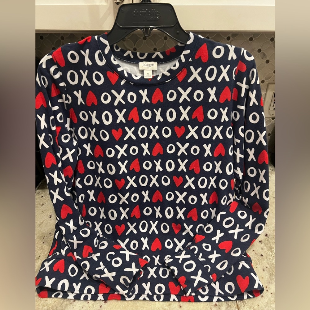 J CREW Factory lightweight navy Valentines Sweatshirt